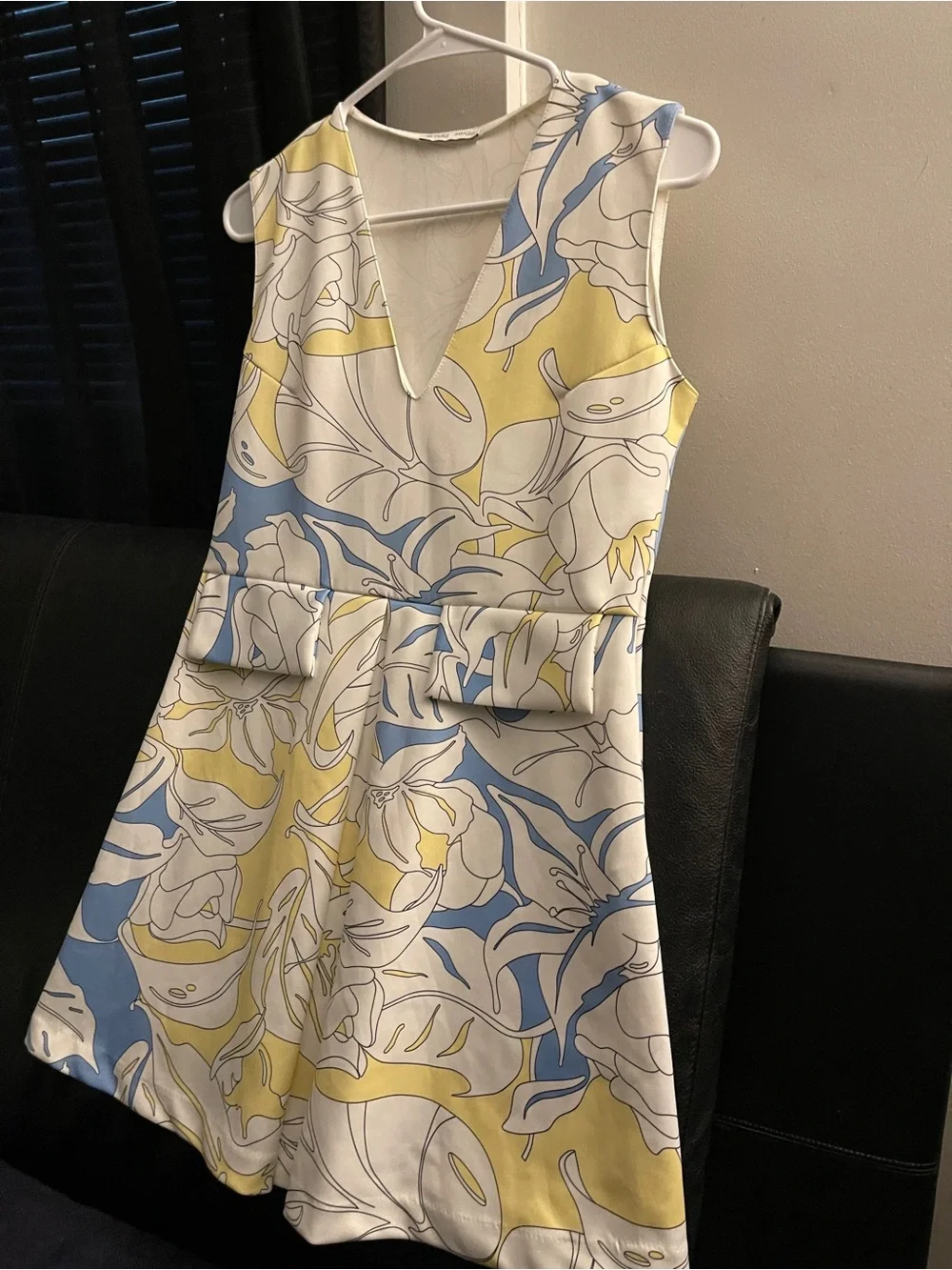 Zara Womens Multicolor Floral Scuba Tropical Leaf Stretch Dress Sz: L NWOT - Picture 7 of 14